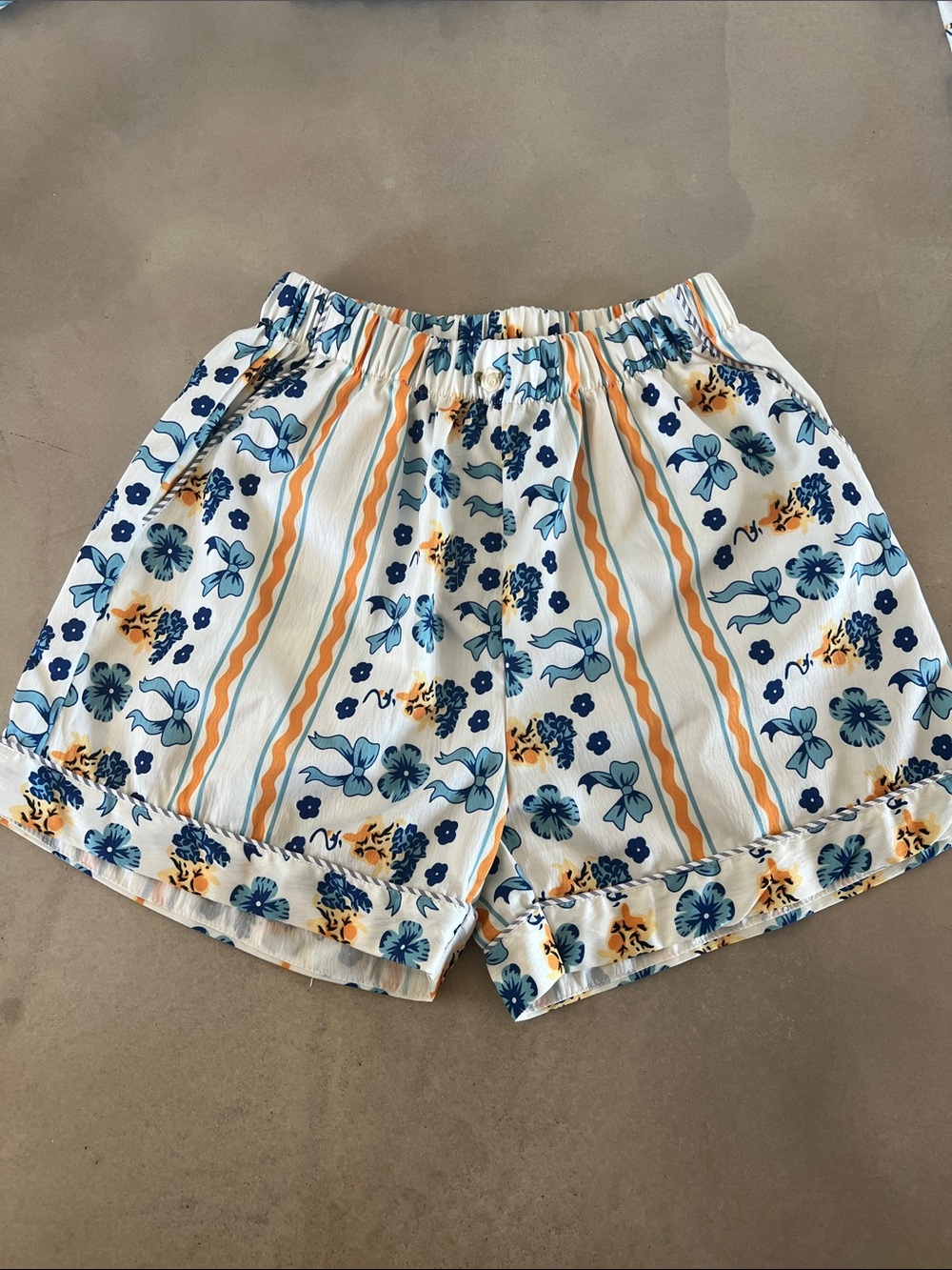Women’s Floral Stripe Lounge Set - Blue & Yellow - Picture 2 of 11